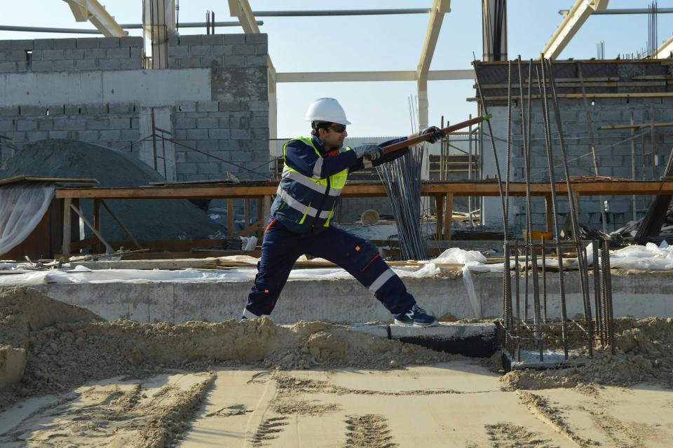 Trabajador en una obra de construcción